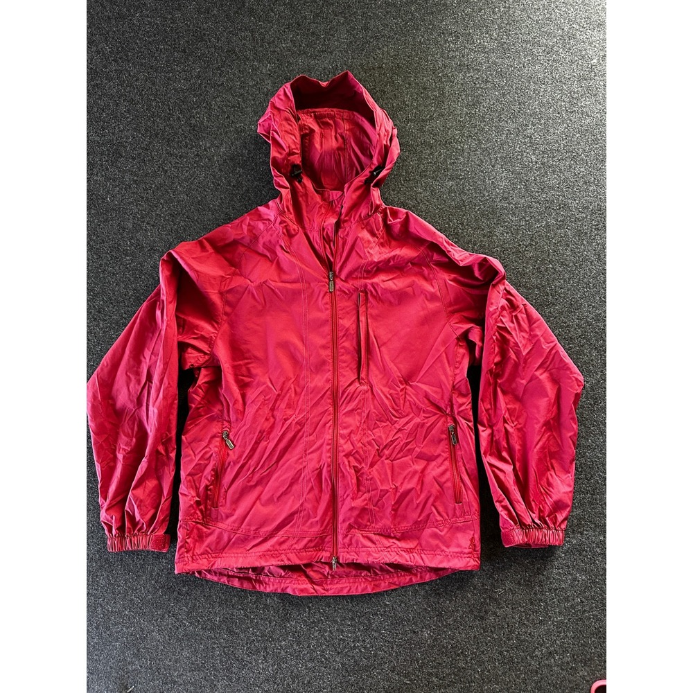 Royal Robbins Womens Red Full Zip Hooded Windbreaker Jacket Small 28112 S09
